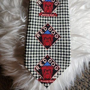 RARE VTG 1995 Red Dog Beer Necktie  Black & Red